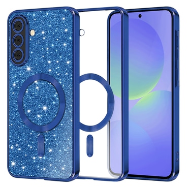 Techsuit "Luxury Glitter MagSafe" TPU gél tok Samsung Galaxy A36 / A56 készülékhez - deep blue