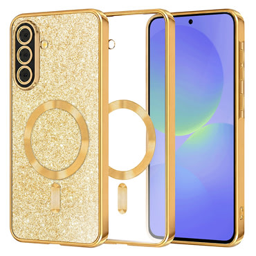 Techsuit "Luxury Glitter MagSafe" TPU gél tok Samsung Galaxy A36 / A56 készülékhez - gold