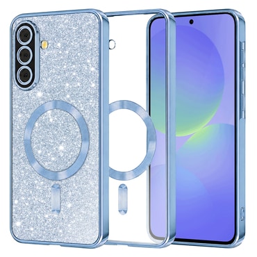 Techsuit "Luxury Glitter MagSafe" TPU gél tok Samsung Galaxy A36 / A56 készülékhez - light blue