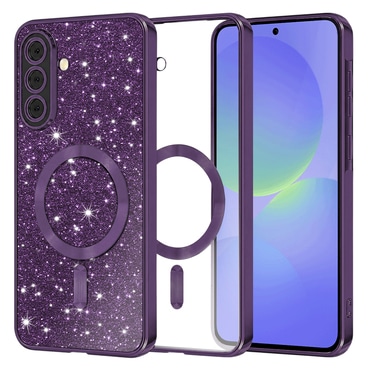 Techsuit "Luxury Glitter MagSafe" TPU gél tok Samsung Galaxy A36 / A56 készülékhez - deep purple