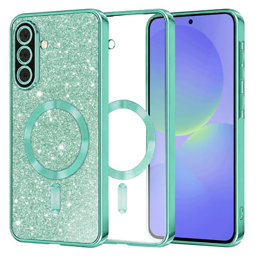 Techsuit "Luxury Glitter MagSafe" TPU gél tok Samsung Galaxy A36 / A56 készülékhez - light green