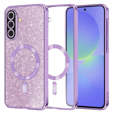Techsuit "Luxury Glitter MagSafe" TPU gél tok Samsung Galaxy A36 / A56 készülékhez - light purple
