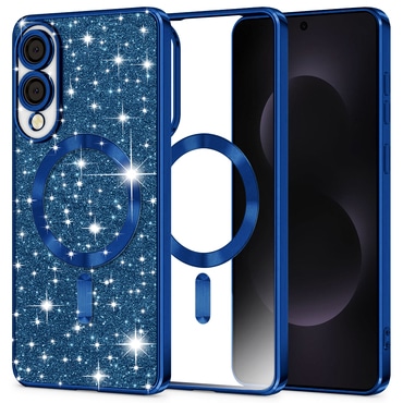 Techsuit "Luxury Glitter MagSafe" TPU gél tok Samsung Galaxy S25 Edge készülékhez - deep blue