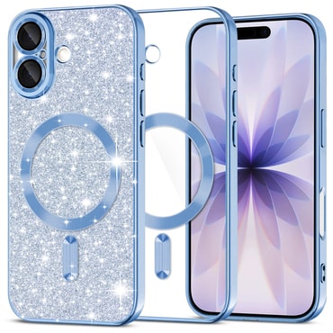 Techsuit "Luxury Glitter MagSafe" TPU gél tok iPhone 17 készülékhez - light blue