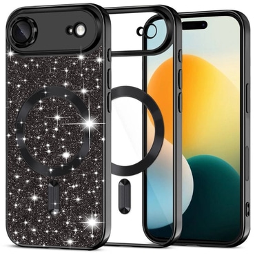 Techsuit "Luxury Glitter MagSafe" TPU gél tok iPhone Air készülékhez - black