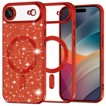 Techsuit "Luxury Glitter MagSafe" TPU gél tok iPhone Air készülékhez - red