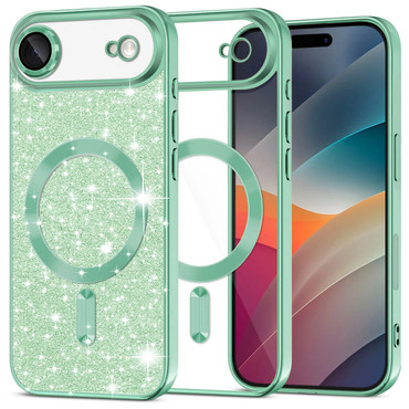 Techsuit "Luxury Glitter MagSafe" TPU gél tok iPhone Air készülékhez - light green