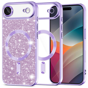 Techsuit "Luxury Glitter MagSafe" TPU gél tok iPhone Air készülékhez - light purple