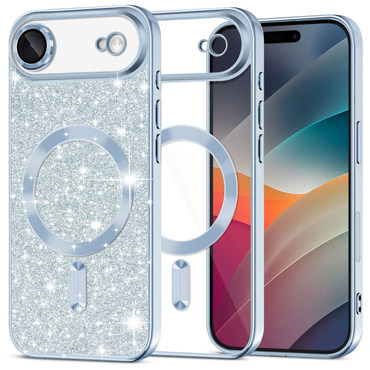 Techsuit "Luxury Glitter MagSafe" TPU gél tok iPhone Air készülékhez - light blue