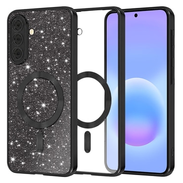 Techsuit "Luxury Glitter MagSafe" TPU gél tok Samsung Galaxy A57 készülékhez - black