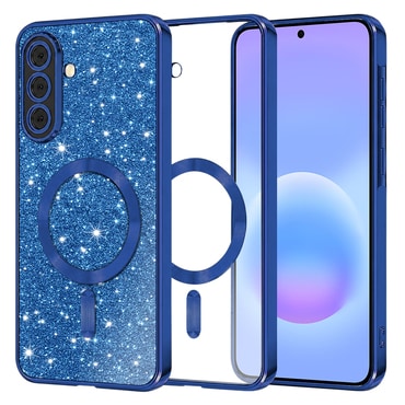 Techsuit "Luxury Glitter MagSafe" TPU gél tok Samsung Galaxy A57 készülékhez - deep blue