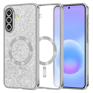 Techsuit "Luxury Glitter MagSafe" TPU gél tok Samsung Galaxy A57 készülékhez - silver