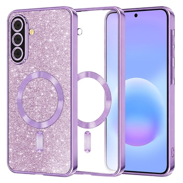 Techsuit "Luxury Glitter MagSafe" TPU gél tok Samsung Galaxy A57 készülékhez - light purple