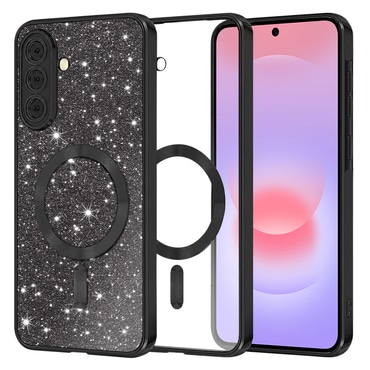 Techsuit "Luxury Glitter MagSafe" TPU gél tok Samsung Galaxy A37 készülékhez - black