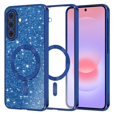 Techsuit "Luxury Glitter MagSafe" TPU gél tok Samsung Galaxy A37 készülékhez - deep blue