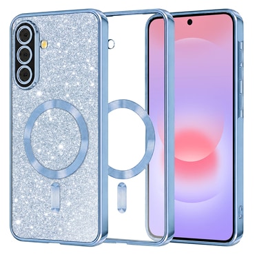 Techsuit "Luxury Glitter MagSafe" TPU gél tok Samsung Galaxy A37 készülékhez - light blue