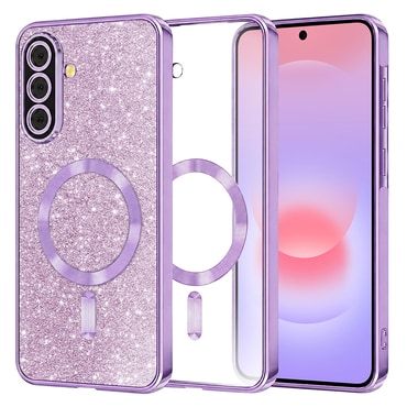 Techsuit "Luxury Glitter MagSafe" TPU gél tok Samsung Galaxy A37 készülékhez - light purple