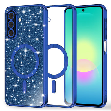 Techsuit "Luxury Glitter MagSafe" TPU gél tok Samsung Galaxy A27 5G készülékhez - deep blue