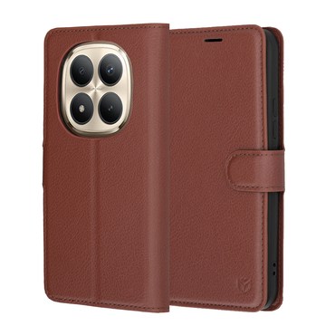 Nyitható tok Techsuit "Leather Folio" Xiaomi Redmi Note 15 Pro Plus / Poco M8 Pro készülékekhez - brown