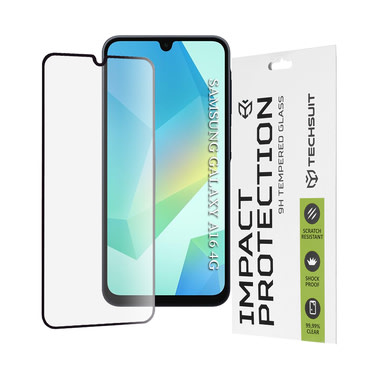 Prémium 3D teljes test képernyővédő üveg "Techsuit" Samsung Galaxy A16 4G / A16 5G / A17 4G / A17 5G készülékhez - black