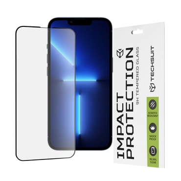 Prémium 3D teljes test képernyővédő üveg "Techsuit" iPhone 13 Pro Max / 14 Plus készülékhez - fekete