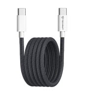 Töltő- és adatátviteli 60W USB-C - USB-C káfehér Techsuit "PCB114D" - 1m - black