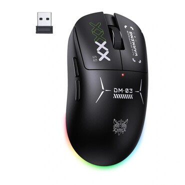 Gaming egér ONIKUMA "DM03" RGB, 3 csatlakozási mód, DPI akár 24000 - fekete