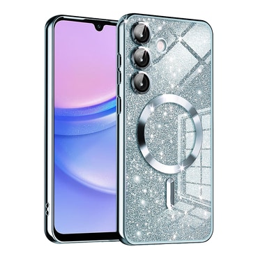 Techsuit "Luxury Glitter MagSafe" TPU gél tok Samsung Galaxy A15 készülékhez - light blue