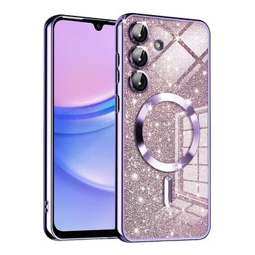 Techsuit "Luxury Glitter MagSafe" TPU gél tok Samsung Galaxy A15 készülékhez - light purple