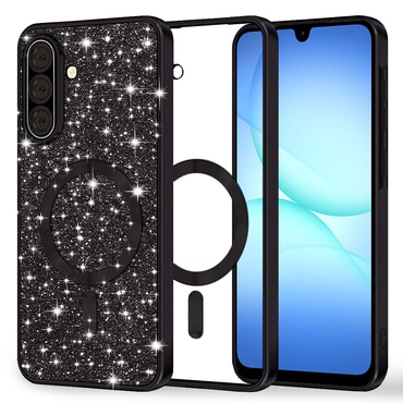 Techsuit "Luxury Glitter MagSafe" TPU gél tok Samsung Galaxy A17 4G / A17 5G készülékhez - black