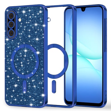 Techsuit "Luxury Glitter MagSafe" TPU gél tok Samsung Galaxy A17 4G / A17 5G készülékhez - deep blue