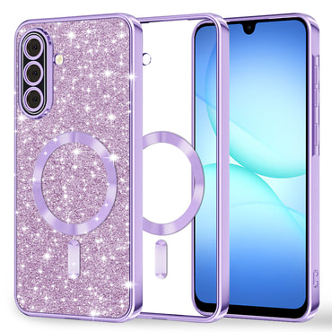 Techsuit "Luxury Glitter MagSafe" TPU gél tok Samsung Galaxy A17 4G / A17 5G készülékhez - light purple