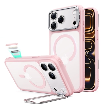 Hibrid tok ESR "Classic Hybrid HaloLock Kickstand" iPhone 17 Pro Max / 18 Pro Max készülékekhez - frosted bubblegum pink