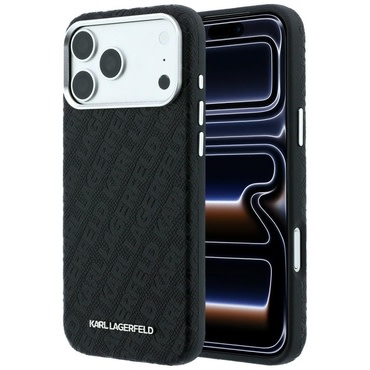 Tok Karl Lagerfeld "Grained Leather Metal Logo MagSafe" iPhone 17 Pro / 18 Pro / 18 Pro Max készülékhez - black