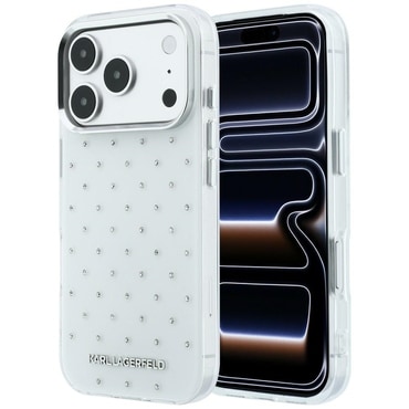 Tok Karl Lagerfeld "IML Rhinestones and Electroplated Logo" iPhone 17 Pro Max / 18 Pro Max / 18 Pro készülékhez - white