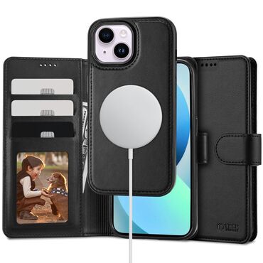 Prémium tok Tech-Protect "Wallet MagSafe" iPhone 13 készülékhez - black