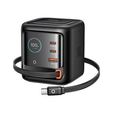 100W töltő Mcdodo "FreeGo Series CH-1391" 2x USB-C Plus 1x USB-A, USB-C kábellel és digitális kijelzővel - black