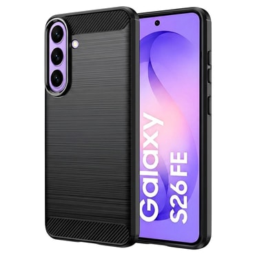 TPU gél tok "Brushed Carbon" Samsung Galaxy S25 FE / S26 FE készülékekhez - fekete