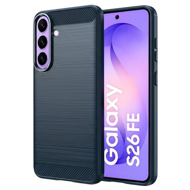 TPU gél tok "Brushed Carbon" Samsung Galaxy S25 FE / S26 FE készülékekhez - kék