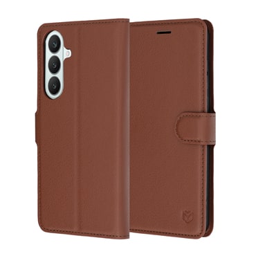 Nyitható tok Techsuit "Leather Folio" Samsung Galaxy S25 FE / S26 FE készülékekhez - brown