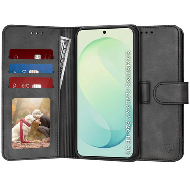 Nyitható tok Techsuit "Diary Book" Samsung Galaxy S25 FE / S26 FE készülékekhez - fekete
