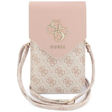 Univerzális tok Guess "4G Grained Classic Logo" állítható pánttal, öko bőr - pink