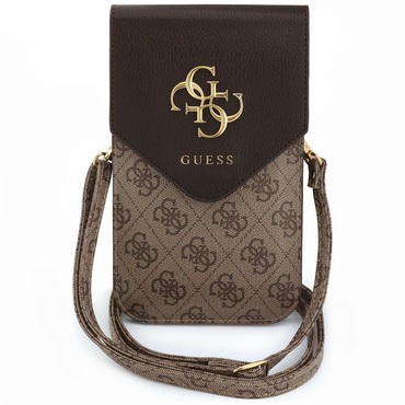 Univerzális tok Guess Universal Phone Pouch 4G Grained Classic Logo (GUWBPG4L4CNW) Universal Eco Adjustable készülékhez - brown