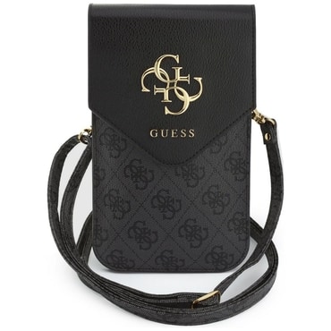 Univerzális tok Guess Universal Phone Pouch 4G Grained Classic Logo (GUWBPG4L4CNK) Universal Eco Adjustable készülékhez - black