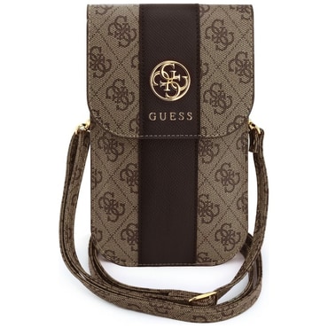Univerzális tok Guess Universal Phone Pouch 4G Classic Logo Stripe (GUWB6PG4S4RW) Universal Eco Adjustable készülékhez - brown