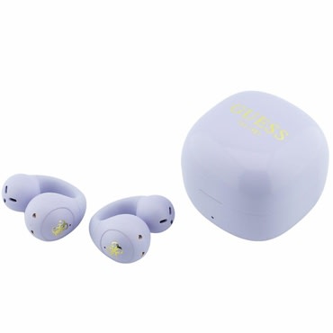 Bluetooth fülhallgató Guess "Mini Classic" BT 5.4 nyitott dizájnnal és sportos stílussal - purple