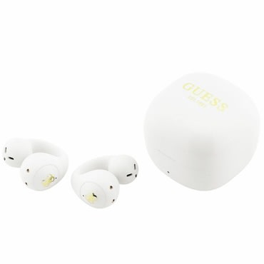 Bluetooth fülhallgató Guess "Mini Classic" BT 5.4 nyitott dizájnnal és sportos stílussal - white