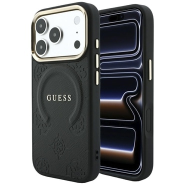 Tok Guess "Saffiano Peony and Ring MagSafe" iPhone 17 Pro / 18 Pro készülékhez - black
