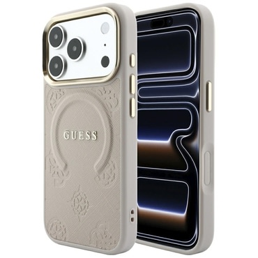 Tok Guess "Saffiano Peony and Ring MagSafe" iPhone 17 Pro / 18 Pro készülékhez - pink