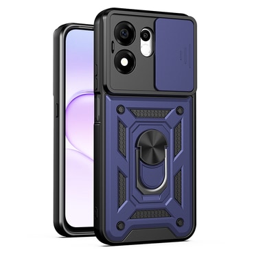 Strapabíró tok "MaX-Armor" gyűrűvel, fém lappal és hátsó kamera védelemmel Honor 600 Smart készülékekhez - blue